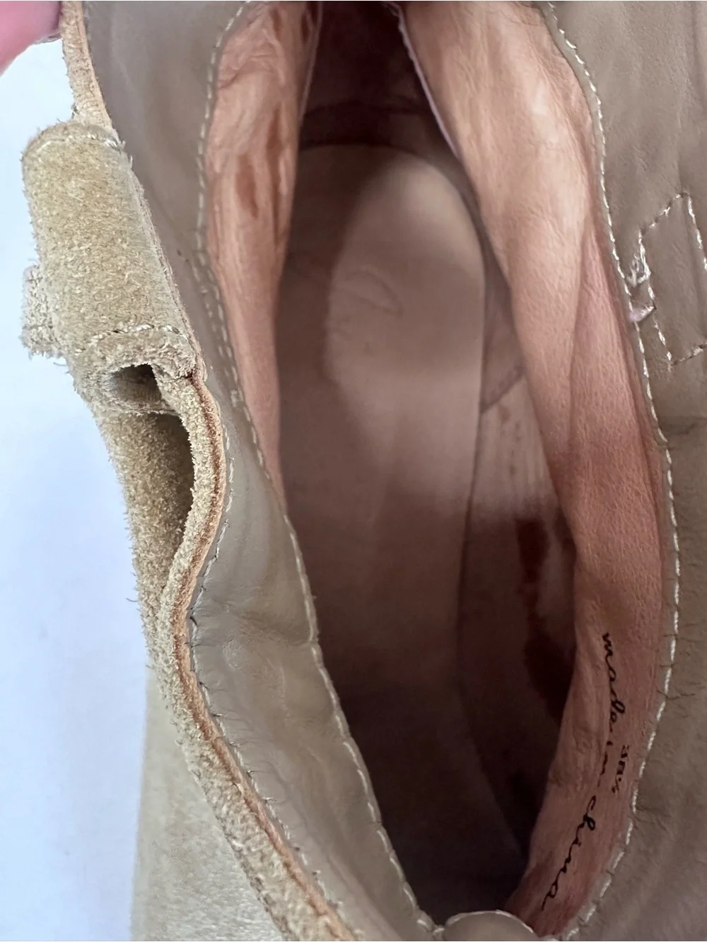 Joie suede ankle western bootie beige sz 8.5 boho cowgirl
